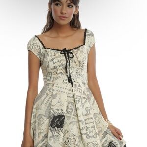 Harry Potter Marauders Map Dress Hot Topic Corset Back Fit & Flare
